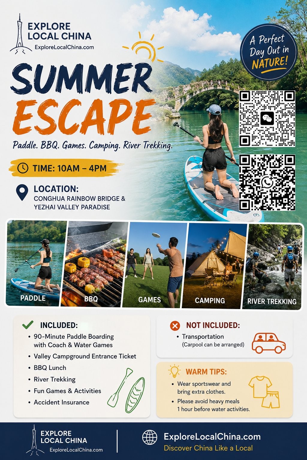 🌿 Summer Escape | Paddle • BBQ • River Trekking • Games
